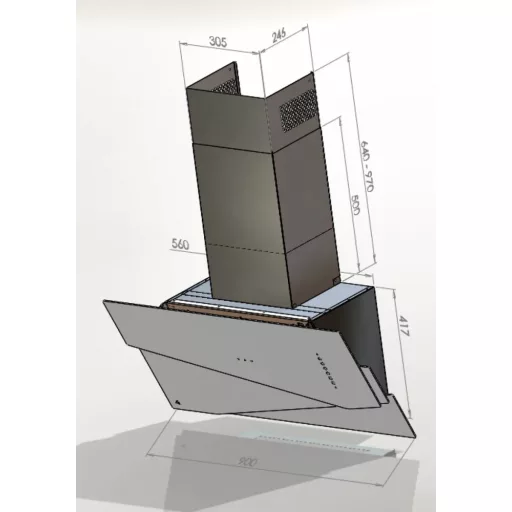 Ciarko Design TRIO Inox / fekete fali páraelszívó - WaterMarkt.hu