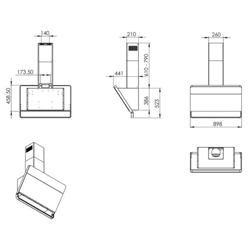 Ciarko Design ILLUMIA fekete fali páraelszívó - WaterMarkt.hu