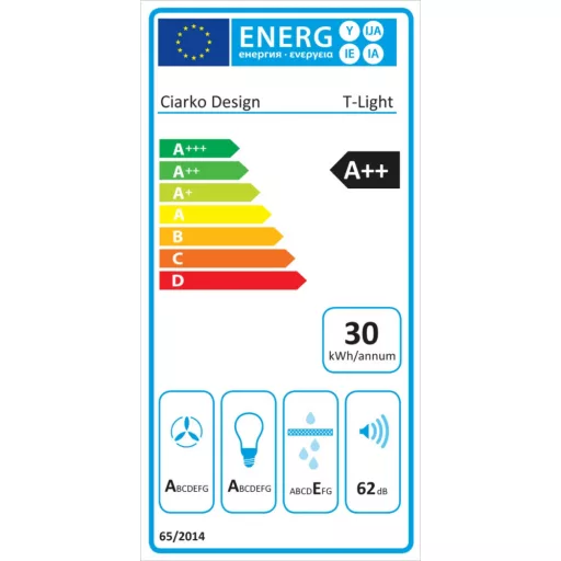 Ciarko Design T-Light 60 cm fekete fali páraelszívó - WaterMarkt.hu