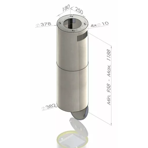 Ciarko Design Tubus W Inox sziget páraelszívó - WaterMarkt.hu