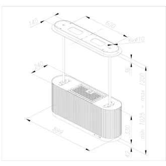 Ciarko Design MONO W 90 cm fehér sziget páraelszívó - WaterMarkt.hu