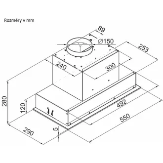 Ciarko Design AURA 55 cm fekete üveg beépíthető páraelszívó - WaterMarkt.hu