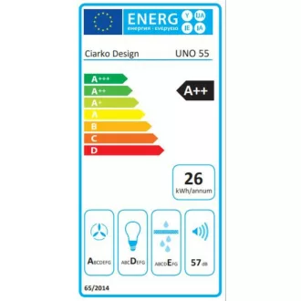Ciarko Design UNO 55 Fehér beépíthető páraelszívó - WaterMarkt.hu