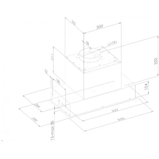 Ciarko Design MINIMAL 7 55 cm fekete beépíthető páraelszívó - WaterMarkt.hu