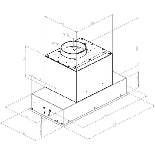 Ciarko Design Su Mini 74 cm fekete üveg beépíthető páraelszívó - WaterMarkt.hu