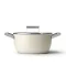 SMEG LÁBAS, 24 cm, edzett üveg fedél, rozsdamentes acél fogantyú, matt bézs
