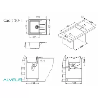 Alveus Cadit 10 egymedencés csepptálcás gránit mosogató 3 színben - WaterMarkt.hu