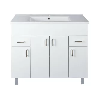VivaStyle EKONOMIK PLUS 100 lábon álló fürdőszobabútor Sanovit SOFT 13100 mosdóval - 100 x 45,5 cm - WaterMarkt.hu