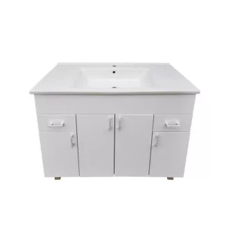VivaStyle EKONOMIK PLUS 100 lábon álló fürdőszobabútor Sanovit SOFT 13100 mosdóval - 100 x 45,5 cm - WaterMarkt.hu