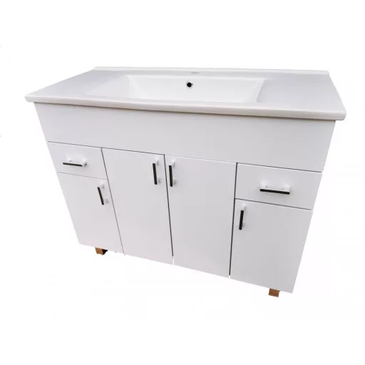 VivaStyle EKONOMIK PLUS 100 lábon álló fürdőszobabútor Sanovit SOFT 13100 mosdóval - 100 x 45,5 cm - WaterMarkt.hu