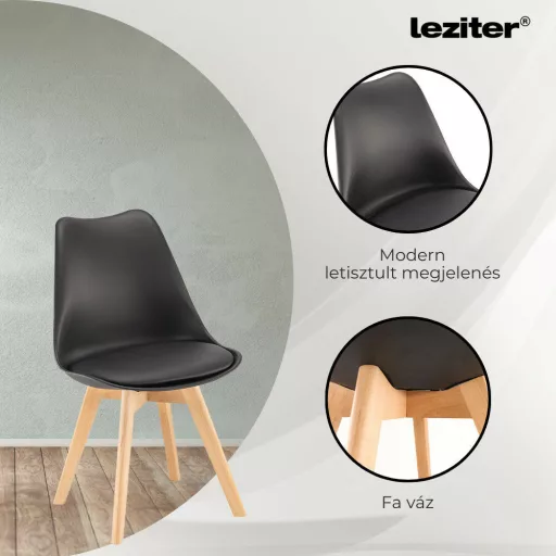 Silla étkezőszék 4 db fekete színben - WaterMarkt.hu