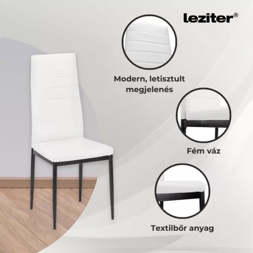 Tino NOVA Étkezőszék fehér-fekete színben - WaterMarkt.hu