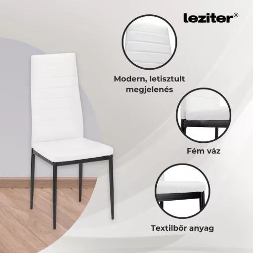 Tino NOVA Étkezőszék fehér-fekete színben - WaterMarkt.hu