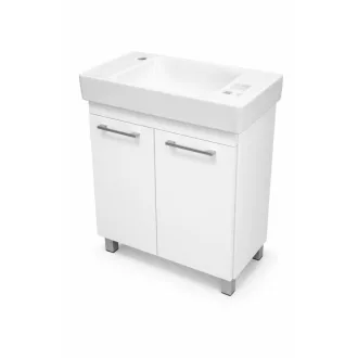 VivaStyle PANEL- KMT 60 lábon álló fürdőszobabútor CeraStyle SHARP - BAL CSAPLYUKAS mosdóval 60x30cm - WaterMarkt.hu
