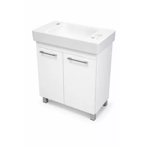 VivaStyle PANEL- KMT 60 lábon álló fürdőszobabútor CeraStyle SHARP - BAL CSAPLYUKAS mosdóval 60x30cm - WaterMarkt.hu