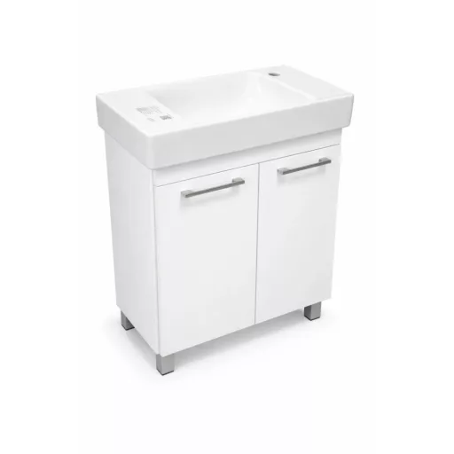 VivaStyle PANEL- KMT 60 lábon álló fürdőszobabútor CeraStyle SHARP -JOBB CSAPLYUKAS mosdóval 60x30cm - WaterMarkt.hu