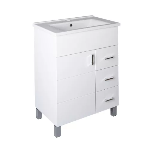 VivaStyle KARINA 65 lábon álló fürdőszobabútor 3 fiókos Sanovit ATRIA 9065 mosdóval 65 x 45,5 cm - WaterMarkt.hu