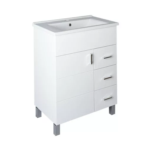 VivaStyle KARINA 65 lábon álló fürdőszobabútor 3 fiókos Sanovit ATRIA 9065 mosdóval 65 x 45,5 cm - WaterMarkt.hu