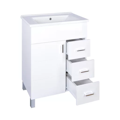 VivaStyle KARINA 65 lábon álló fürdőszobabútor 3 fiókos Sanovit ATRIA 9065 mosdóval 65 x 45,5 cm - WaterMarkt.hu
