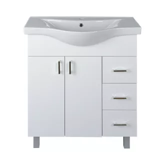 VivaStyle BIANKA 80 lábon álló fürdőszobabútor 3 fiókos Sanovit ALBATROS 10080 mosdóval 80 x 46 cm - WaterMarkt.hu