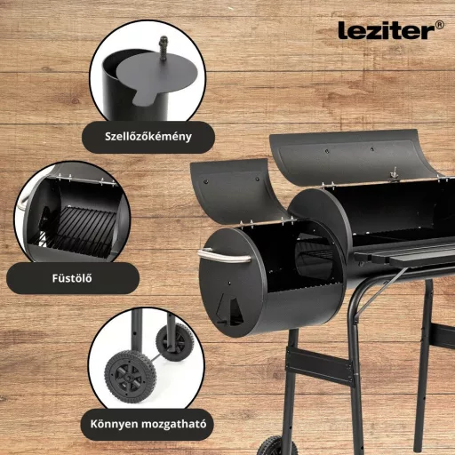 Faszenes kerti grillsütő füstölővel - WaterMarkt.hu