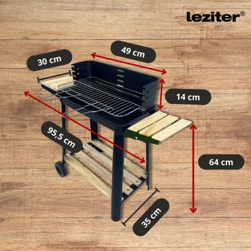 Téglalap alakú görgős faszenes grill - WaterMarkt.hu