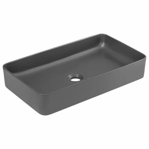 Eros SLIM 2 - PULTRA ültethető - Top Counter - porcelán mosdó - MATT SZÜRKE - 61 x 35 x 11 cm