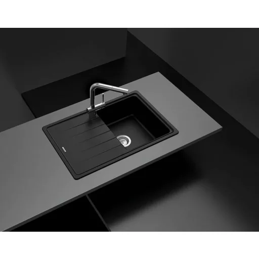 SCHOCK ELEMENT CRISTALITE D-100S egymedencés csepptálcás prémium mosogató - White - WaterMarkt.hu