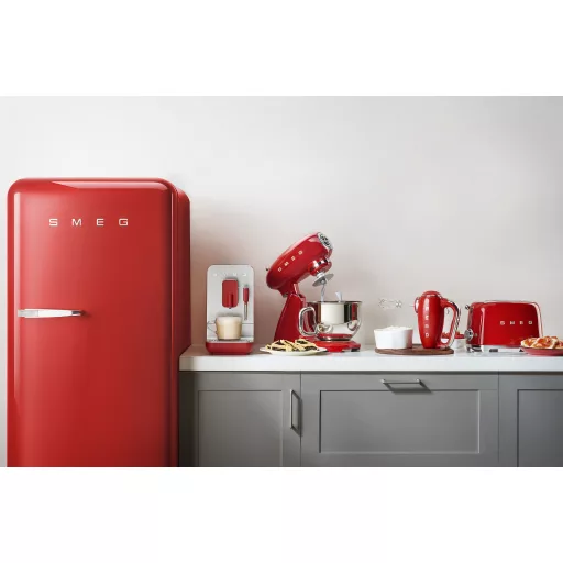 SMEG KOMBINÁLT HŰTŐ ÉS FAGYASZTÓ, retro, 60,1x150 cm, jobb oldali pántok, piros