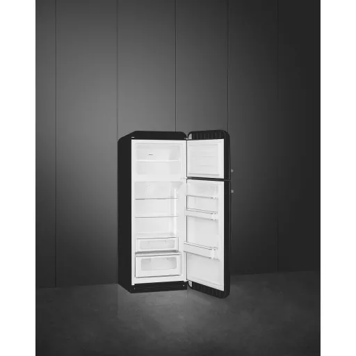 SMEG KOMBINÁLT HŰTŐ ÉS FAGYASZTÓ, retro, 60,1x172 cm, jobb oldali pántok, fekete