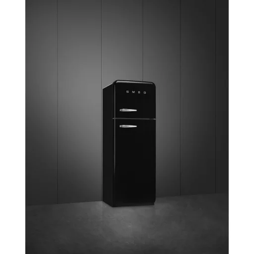 SMEG KOMBINÁLT HŰTŐ ÉS FAGYASZTÓ, retro, 60,1x172 cm, jobb oldali pántok, fekete