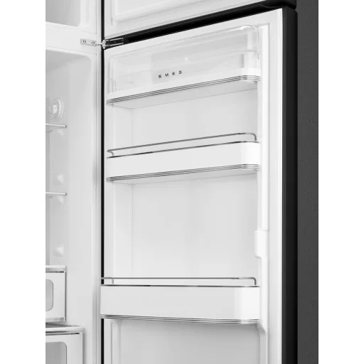 SMEG KOMBINÁLT HŰTŐ ÉS FAGYASZTÓ, retro, 60,1x172 cm, jobb oldali pántok, fekete