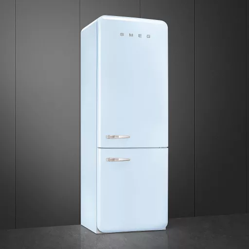 SMEG KOMBINÁLT HŰTŐ ÉS FAGYASZTÓ, retro, 70,6x205 cm, jobb oldali pántok, világoskék
