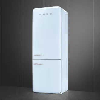   SMEG KOMBINÁLT HŰTŐ ÉS FAGYASZTÓ, retro, 70,6x205 cm, jobb oldali pántok, világoskék