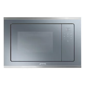 SMEG BEÉPÍTHETŐ MIKROHULLÁMÚ SÜTŐ, Selezione design, 20 liter, 5 funkció, ezüstszürke üveg - WaterMarkt.hu
