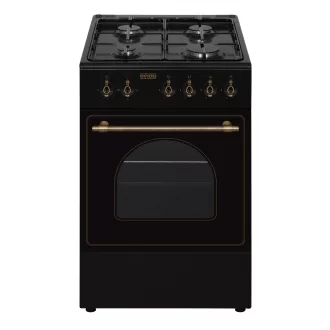   EVIDO FREE GE55A gáztűzhely, rusztikus design, 50x55 cm, elektromos sütő, 48 l, antracit/bronz
