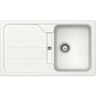 SCHOCK FORMHAUS CRISTALITE D-100 egymedencés csepptálcás prémium mosogató - White - WaterMarkt.hu