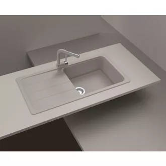SCHOCK FORMHAUS CRISTALITE D-100L egymedencés csepptálcás prémium mosogató - TÖBB SZÍNBEN - Asphalt - WaterMarkt.hu