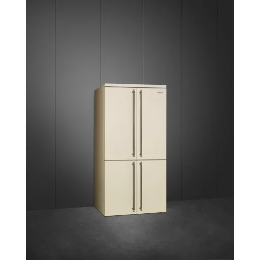 SMEG SZABADONÁLLÓ HŰTŐ ÉS FAGYASZTÓ, 91,5x187,5 cm, francia ajtó, bézs (fogantyú nélkül!)