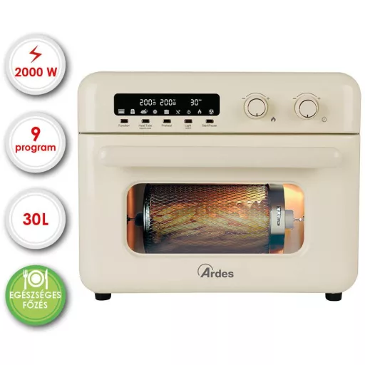 ARDES ARFRYA02W 30 literes Air Fryer forrólevegős sütő, olajsütő - forgókosárral ajándék ARDES 1T20 kenyérpirítóval - WaterMarkt.hu