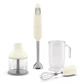 SMEG BOTMIXER SZETT, retro, bézs, tartalma: botmixer, keverőedény, habverő, aprító - WaterMarkt.hu