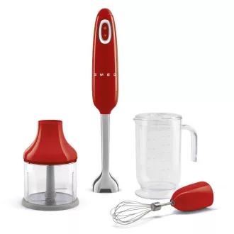 SMEG BOTMIXER SZETT, retro, piros, tartalma: botmixer, keverőedény, habverő, aprító - WaterMarkt.hu