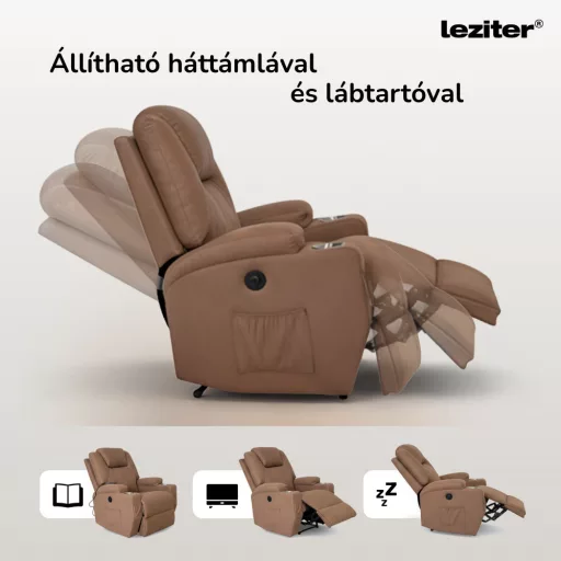 Relaxa elektromos ringató és forgatható masszázsfotel