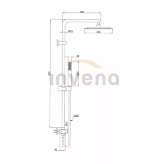 Invena Svart  termosztatikus zuhanyrendszer - Króm - WaterMarkt.hu