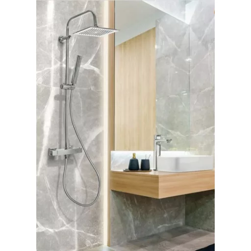 Invena Svart  termosztatikus zuhanyrendszer - Króm - WaterMarkt.hu