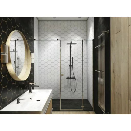 Invena Svart termosztatikus zuhanyrendszer - Matt fekete - WaterMarkt.hu