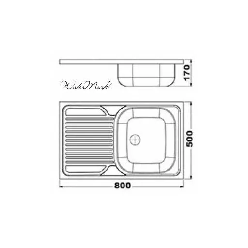 Kevmil teletetős 50x80 TT egymedencés csepptálcás rozsdamentes mosogató - K-305 - WaterMarkt.hu