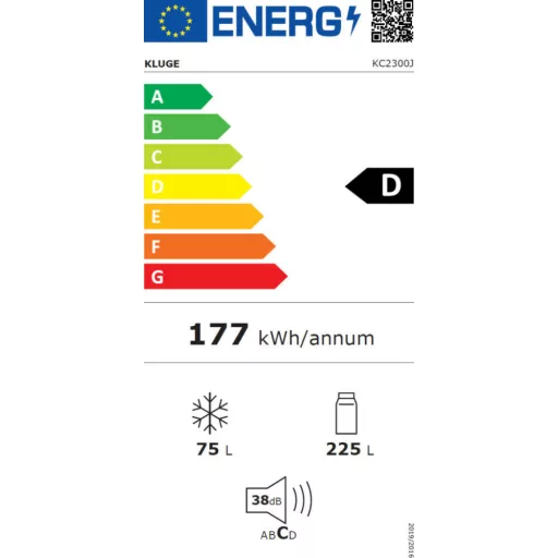 Kluge beépíthető kombi hűtőszekrény alul fagyasztóval, 225L/75L - WaterMarkt.hu