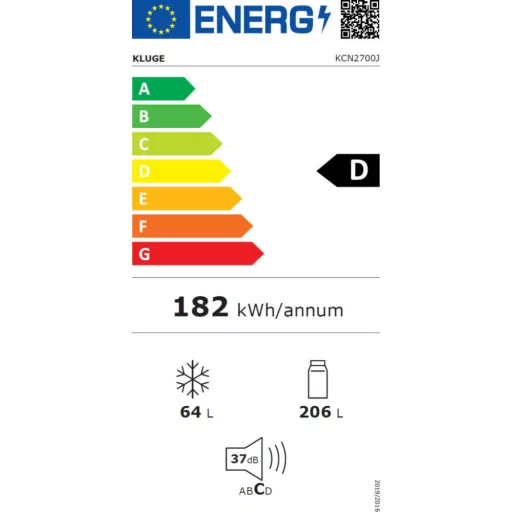 Kluge beépíthető kombi hűtőszekrény alul fagyasztóval, NoFrost, 206L/64L - WaterMarkt.hu