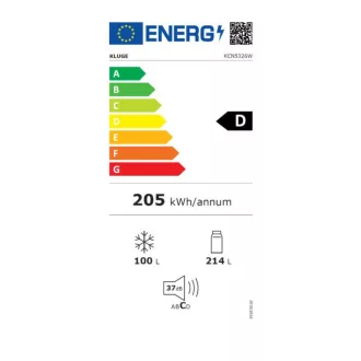 Kluge szabadonálló fehér kétajtós kombi hűtőszekrény, NoFrost, 214L/100L - WaterMarkt.hu